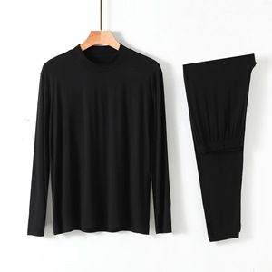 Set di Abbigliamento <span class=keywords><strong>da</strong></span> Casa per <span class=keywords><strong>Uomo</strong></span> in Maglia Modal, Collo Semi-Alto, Pantaloni, Intimo, Comodo, Liscio, Antibatterico, Caldo Pigiama in 2 Pezzi - Product Image 2