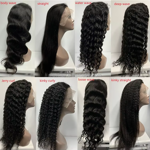 Peluca de cabello humano de encaje completo HD transparente barata al por mayor peluca frontal de encaje de <span class=keywords><strong>pelo</strong></span> virgen brasileño peluca frontal de encaje HD para mujeres negras - Product Image 2