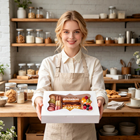 Boîtes à biscuits blanches en gros avec fenêtre transparente, emballage pliable en papier pour pâtisseries et gâteaux