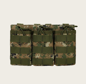 Porte-chargeurs tactique MOLLE 6 emplacements, double/triple, à ouverture supérieure, double couche - Product Image 2