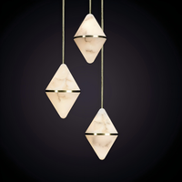 Lustre conique de luxe en pierre d'albâtre et aluminium, éclairage LED haut de gamme, design étoilé, pour hôtel et villa, avec prise.