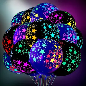 Happy Birthday Glow Balloons Party Supplies Fluorescent Balloons for Black Light Birthday Party