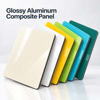 Panneau composite en aluminium brillant de 3 mm, bleu métallisé, pour les murs de réception d'hôtel