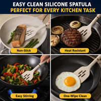 Spatule à fentes en silicone sans BPA, résistante à la chaleur, pour ustensiles de cuisson antiadhésifs, spatules de cuisine robustes, OEM ODM