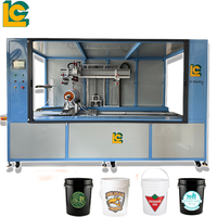 Máquina de Serigrafía Industrial Automática LC con Tratamiento de Llama, 2 Estaciones, Alta Velocidad