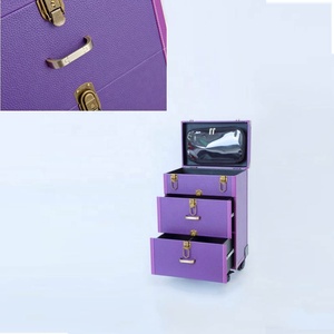 Mỹ Phẩm Hành Lý Da Trang Điểm Vanity Trường Hợp Cán Xe Đẩy Chuyên Nghiệp Với Gương Với Bánh Xe Với Ngăn Kéo Các Nhà Sản Xuất - Product Image 3