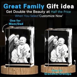 Vuông hình trái tim K9 pha lê trống Cube tùy chỉnh pha lê Cube trống 2D/3D khắc laser pha lê Cube khung ảnh - Product Image 2