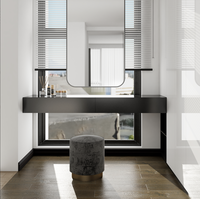 Nouvelle table de toilette sur mesure et durable de l'usine avec un design de panneau dans un style bois moderne pour la chambre à coucher, meubles d'appartement