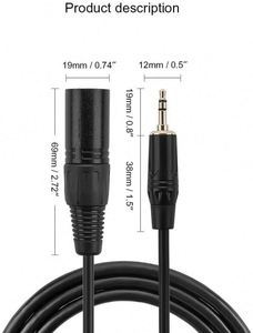 สายเคเบิล XLR ถึง 3.5 มม. ใช้ได้กับไมโครโฟน แอมพลิฟายเออร์ บอร์ดเสียง มิกเซอร์เสียง ลำโพง - Product Image 4