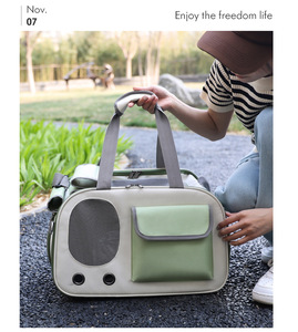 Custom Pet <b>Carrier</b> Bag Large Capacity Handheld Portable <b>Cat</b> Dog Bag for Travel with Adjustable Strap and Ventilation Windows - Product Image 6