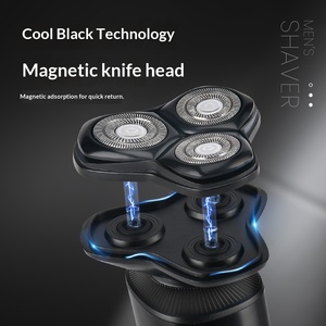 USB Rechargeable Electric Shaver 3D Magnetic Floating Cutter <b>Head</b> Portable Travel Rotary <b>razor</b> - Product Image 3