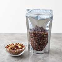 Sachet Doypack en aluminium avec fenêtre transparente et fermeture éclair pour l'emballage alimentaire (café, snacks)