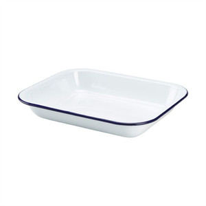 <span class=keywords><strong>CHL</strong></span>-bandeja para hornear con borde enrollado, bandeja de acero para asar comida, para Hotel, con revestimiento de esmalte rectangular, 23x15x2,5 cm - Product Image 3