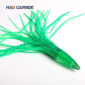 Leurre de pêche en mer pour gros gibier, leurre de traîne vert, vente en gros, jupes de poulpe en caoutchouc souple colorées, leurres de pêche - Product Image 1