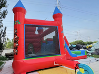 Château gonflable commercial personnalisé, combinaison de trampoline, d'obstacles et de toboggan, structure gonflable