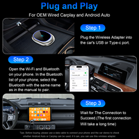 Adaptateur CarPlay sans fil pour voitures, dongle sans fil, convertit le CarPlay filaire en sans fil pour tous les véhicules équipés d'un CarPlay filaire d'origine