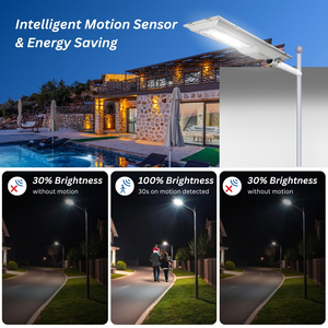 하이샤인 올인원 120W LED 태양광 가로등, 200W 태양광 패널 포함, 도로 조명용 방수 IP65 가로등 300W - Product Image 3