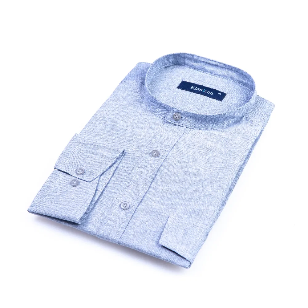 High Quality Linen Shirt Best Price Men Shirt Linen Shirt Casual Long Sleeve Asian Collar from Turkey
