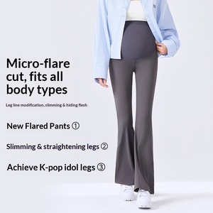 Leggings de maternité décontractés extensibles pleine longueur pour femmes enceintes, taille haute, motif requin, en nylon velours, Printemps/Été 2025 - Product Image 2