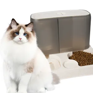 Alimentador automático para gatos y dispensador de agua en el juego 2 Alimentador de mascotas de gravedad personalizado Tazón doble de gran capacidad para mascotas