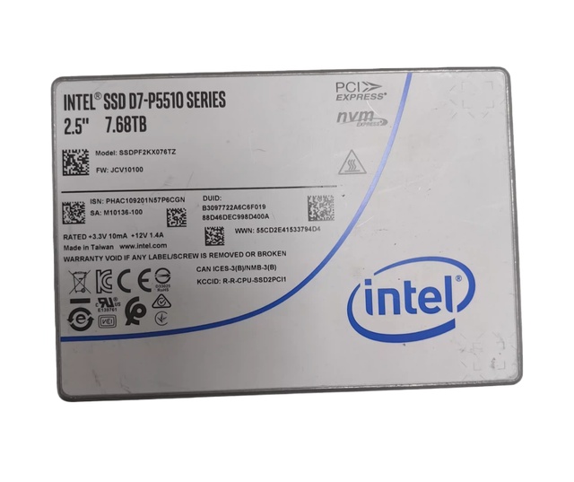 SSDPF2KX076TZ  D7-P5510 Series 7.68TB PCI-Express 4.0 X4 NVMe 2.5-inch Solid State Drive (SSD)