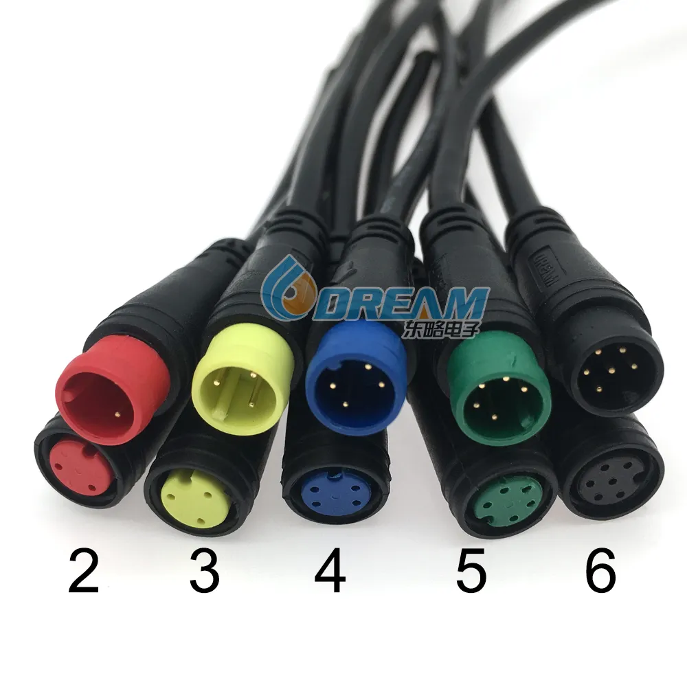 Droom IP65 2P 3P 4P 5P 6P Mannelijke & Vrouwelijke Connector Stekkers & Sockets M6 mini Waterdichte Kabel Connector