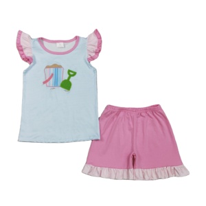 Conjunto de Ropa para Niñas Pequeñas RTS Playing Beach, Pantalones con Bordado y Estampado, Casual, Transpirable, Primavera-Otoño, 95% Algodón, 5% Elastano - Product Image 1