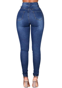 Jeans <span class=keywords><strong>Colombianos</strong></span> Auténticos para <span class=keywords><strong>Mujer</strong></span>, Cintura Alta, Color Azul Claro, Ajustados, Retro, Color Sólido, Efecto Levanta Glúteos, <span class=keywords><strong>Pantalones</strong></span> Vaqueros Moldeadores - Product Image 2
