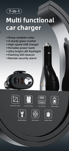 Herramienta Rompeventanas para Automóvil, Cortador de Cinturón de Seguridad, Kit de Emergencia para Automóvil 7 en 1, Zumbador, Linterna LED SOS, Cargador de Automóvil de Carga Rápida de 30 W - Product Image 2