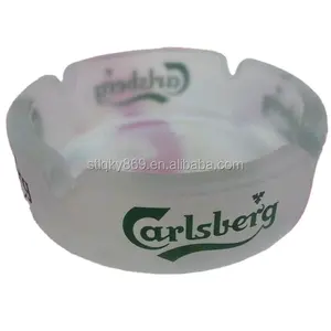 Стеклянная посуда от производителя, индивидуальный логотип бренда, матовая поверхность, круглая стеклянная пепельница