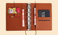 Pochette en cuir A6 personnalisée Bloc-notes en PU avec classeur à 6 anneaux Agenda Planner Organisateur rechargeable à feuilles mobiles avec bande élastique