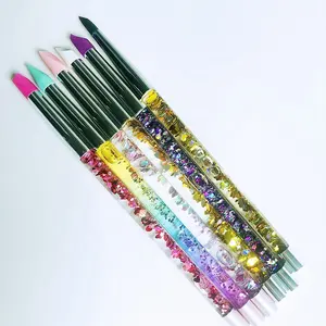 Silikon Nail Art Skulptur Stift Glitter Liquid Handle Emboss Carving Brush Mehrzweck-Silikons tift DIY Nagel werkzeug