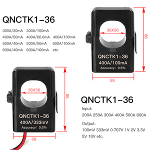 Chia lõi hiện tại biến áp QNCTK1-24 200A 100mA 200A 50mA 300A 1V 100A 333mv mở tpye hiện tại Cảm biến biến áp kẹp CT - Product Image 3