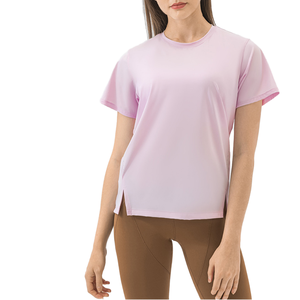 Camiseta Deportiva de Verano para Mujer, Ligera, Transpirable, de Malla, Manga Corta, Cuello Alto, con Abertura Frontal y Logotipo, Nailon y Elastano - Product Image 4
