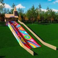 Tobogán Arcoíris Personalizado para Exteriores, Sin Motor, Material SDPE, Certificado CE, Apto para Parques, Lugares Turísticos, Granjas, Hoteles y Resorts