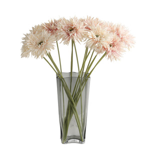Flor de margarita artificial de seda con acabado cepillado, de un solo tallo y varios colores; Decoración artificial de gerbera blanca para marco de ventana del hogar - Product Image 5