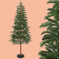 Arbre de Noël artificiel professionnel de haute qualité, écologique, ignifuge, 150-210 cm, avec pointes en PE et tronc naturel simulé