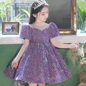 Abito da ballo festa comunione abiti eleganti paillettes scintillanti per bambini vestiti vestito da ragazza fiore tutine da bambina vestiti da principessa per bambini