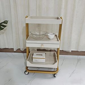 Internet celebrity modern luxury beauty salon highend floor-standing mobile three-layer beauty cart simple multi-level <b>tool</b> cart - Product Image 1