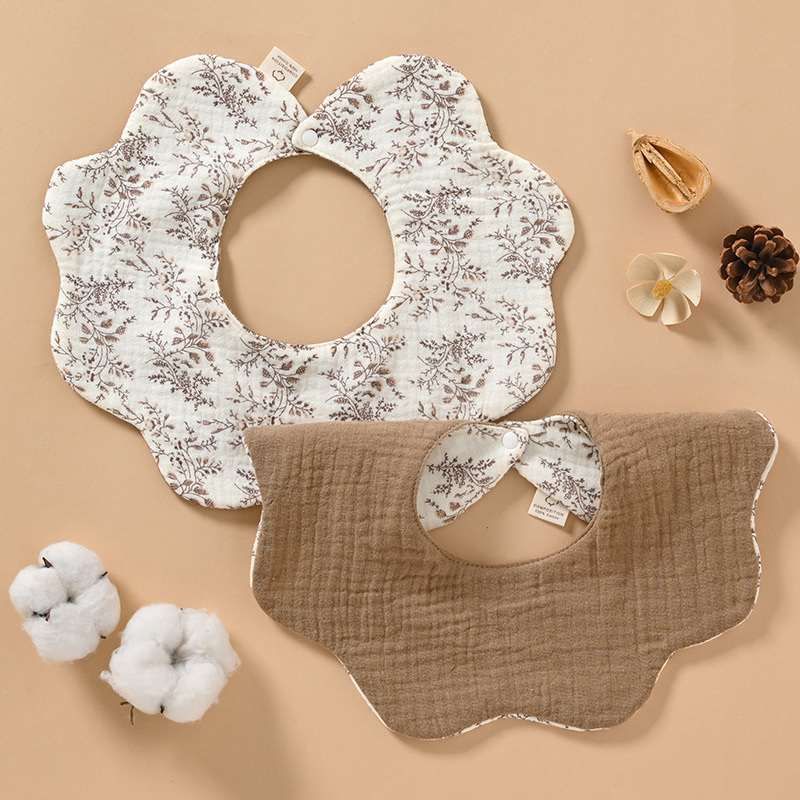 ผ้ากันเปื้อนกันน้ำสองด้านพร้อมส่วนตรงกลาง [กิ่งชบา]