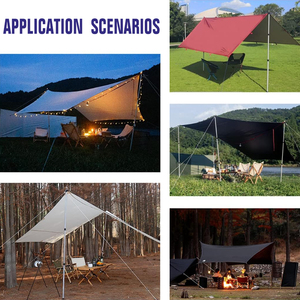 Poteaux de tente télescopiques portables en aluminium Upsilon Alu-650 noirs, tiges d'extension réglables pour bâche, auvent, voile pare-soleil, abri extérieur - Product Image 6