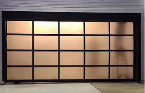 Toptancı özel gelişmiş modern tasarım dış alüminyum cam garaj kapısı çift cam garaj kapısı - Product Image 5