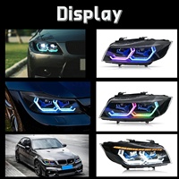 Phare LED RGB E90 E91 Série 3, Phare Modifié DRL 2005-2012 avec Animation de Démarrage, Mise à Niveau Lampe Avant Colorée pour BMW