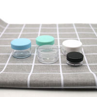 10 grammes 10ml contenants cosmétiques en plastique vides clair rond échantillon Pot pot couvercle à vis pour poudre à ongles