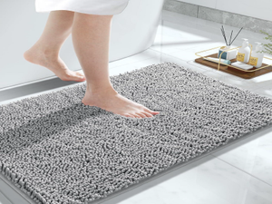 Tapis de bain épais, doux, absorbant, en chenille avec support TPR, lavable, antidérapant, tapis de salle de bain épais - Product Image 5