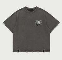 T-shirt Homme Long et Oversize en Tricot Lourd 600 g/m² de Haute Qualité, Effet Délavé Vintage, Broderie 3D Personnalisée
