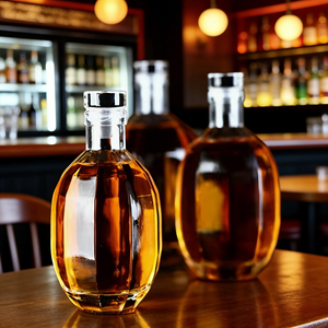 Haute Qualité Rond Transparent 500ml 700ml 750ml 1000ml <span class=keywords><strong>1L</strong></span> Litre Clair Vide Vodka Liqueur Gin <span class=keywords><strong>Rhum</strong></span> Tequila Spiritueux Bouteilles En Verre - Product Image 4