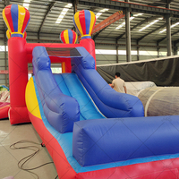 Château Gonflable Durable Intérieur/Extérieur pour Enfants avec Toboggan, Trampoline Aquatique, Jouet de Fête, Amusement pour Bébé en Jardin, Protection UV, Motif Flamme