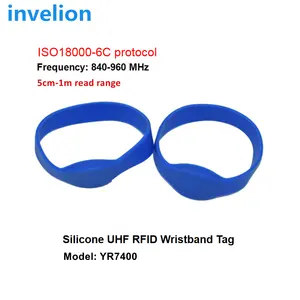 Wristband RFID Tag Uhf Personnel ID Tag Program / Read And Write Short Range Passive Rfid Uhf Iso Tag 840-960mhz