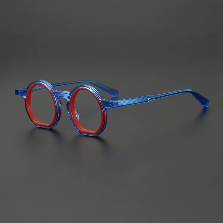 Tasarımcı plakası gözlük çerçeve retro kişilik hipster moda çerçeve çarpışma renk azınlık miyopi ayna